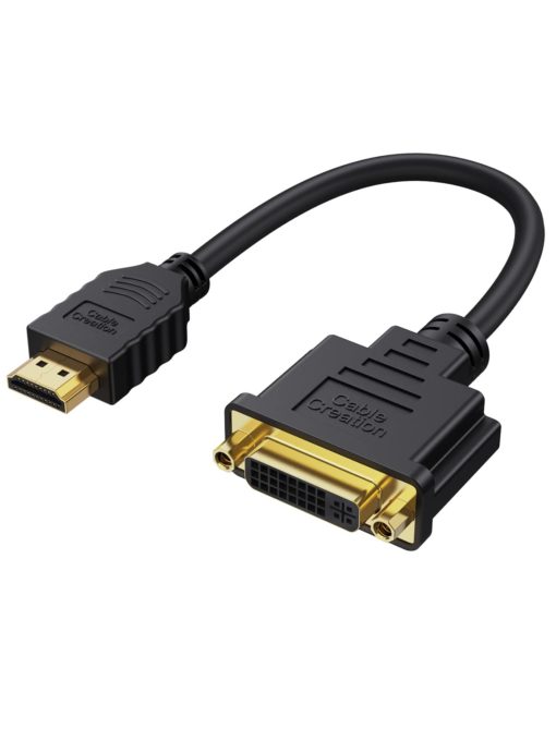HDMI to DVI short cable 0.5ft, DVI female to male HDMI adapter